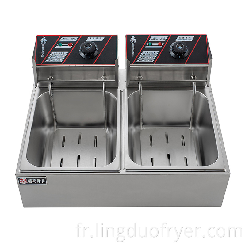 Double Baskets Electric Fryer Front